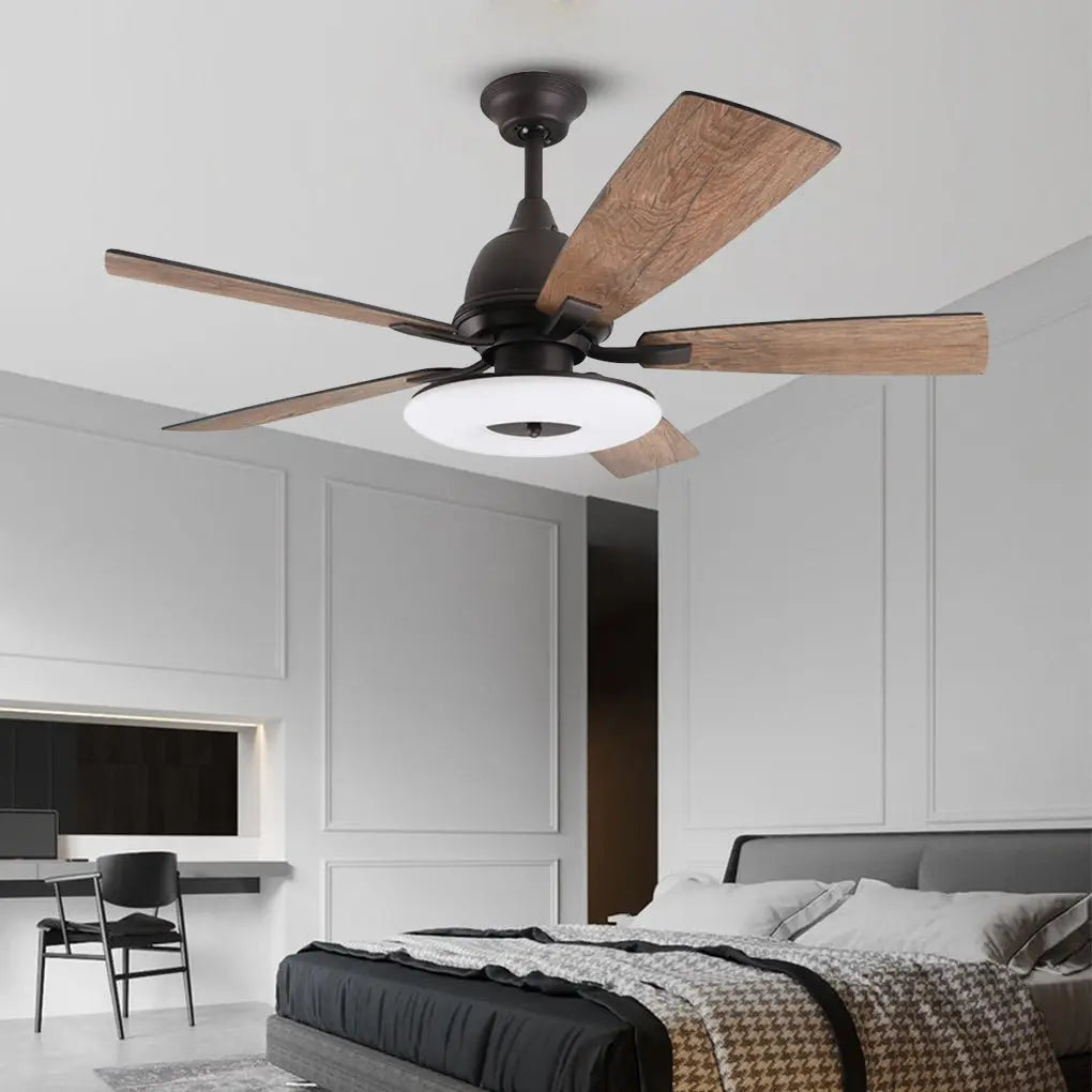 52-Inch Nordic Retro Ceiling Fan Lamp with Remote Control and Light Source Luxe