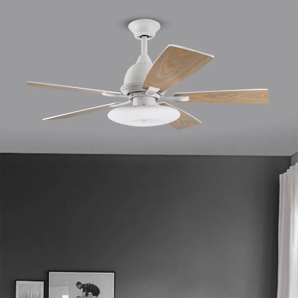 52-Inch Nordic Retro Ceiling Fan Lamp with Remote Control and Light Source Luxe