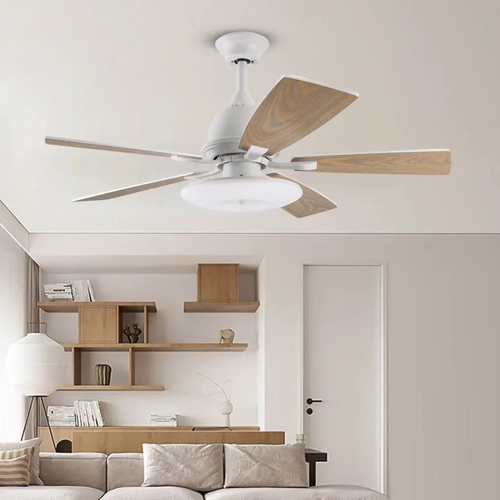 52-Inch Nordic Retro Ceiling Fan Lamp with Remote Control and Light Source Luxe