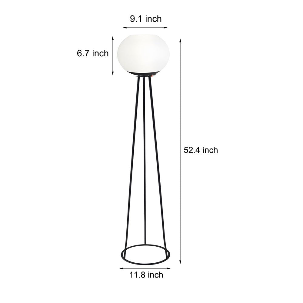52 inch led outdoor tripod floor lamp with globe design