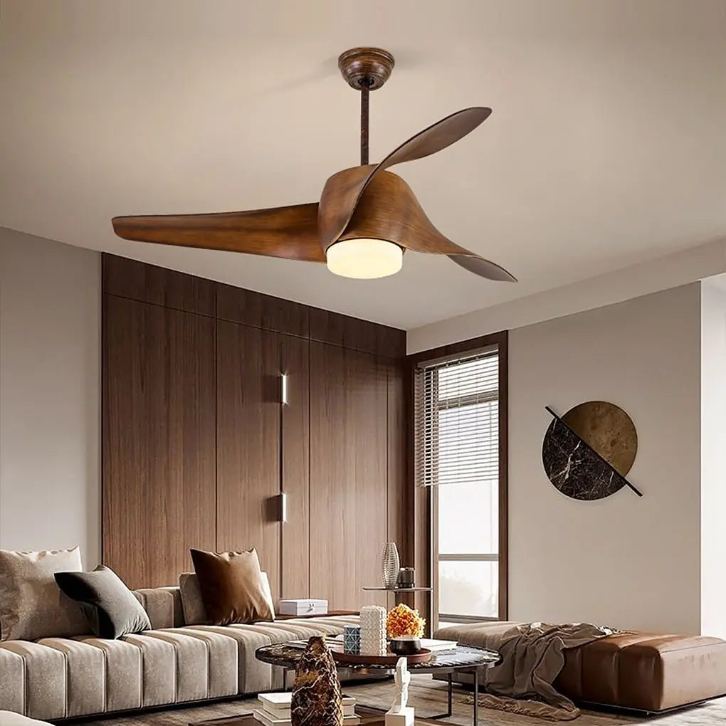 52-Inch Smart Ceiling Fan Light with Creative Three-Color Dimming and Intelligent Timing Luxe