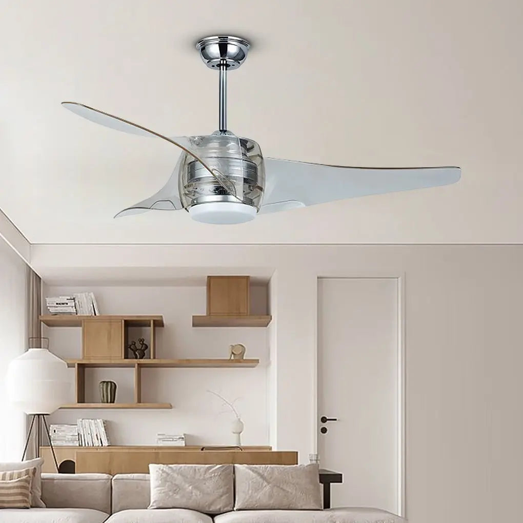 52-Inch Minimalist Integrated Ceiling Fan Chandelier with LED Light and Remote Control Luxe