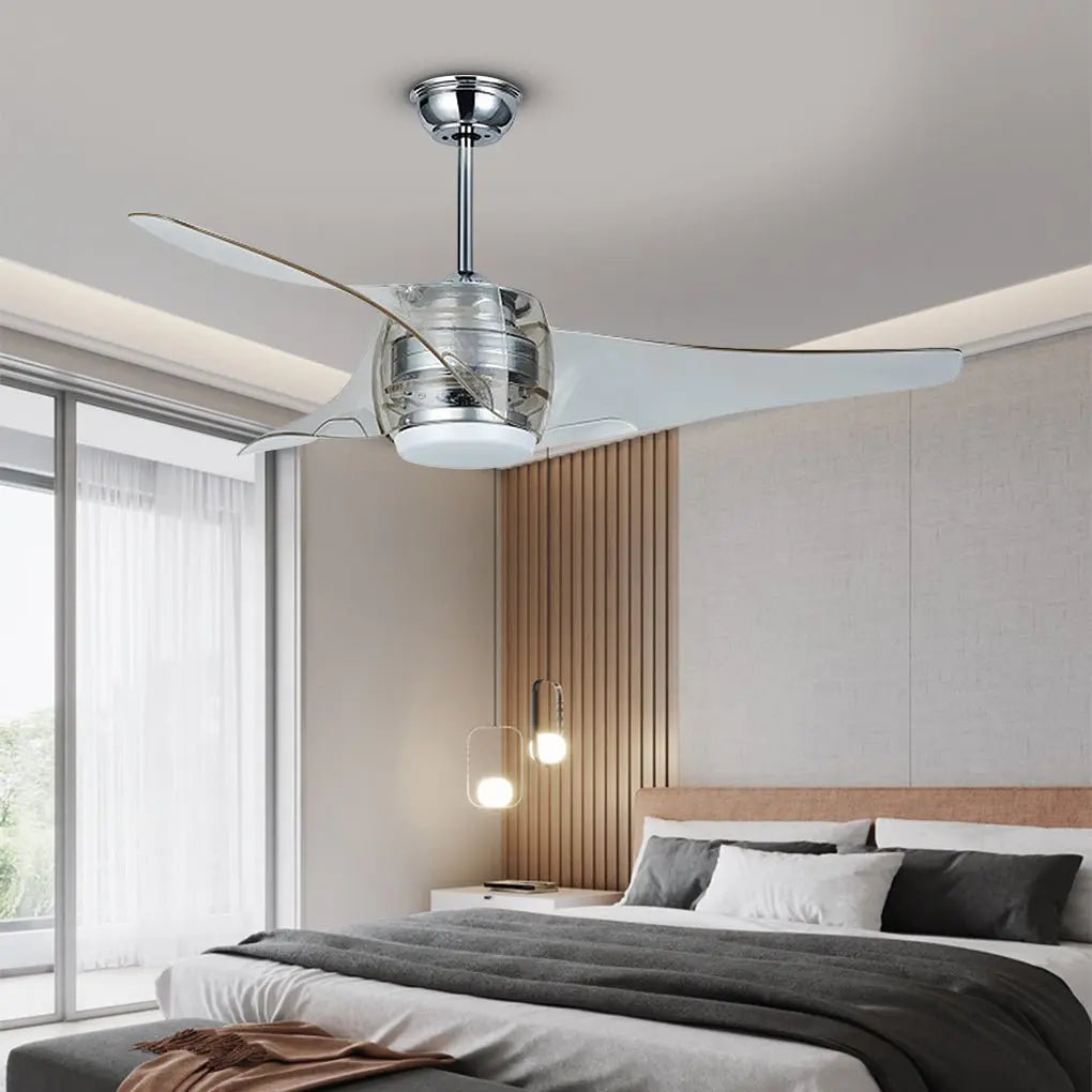 52-Inch Minimalist Integrated Ceiling Fan Chandelier with LED Light and Remote Control Luxe