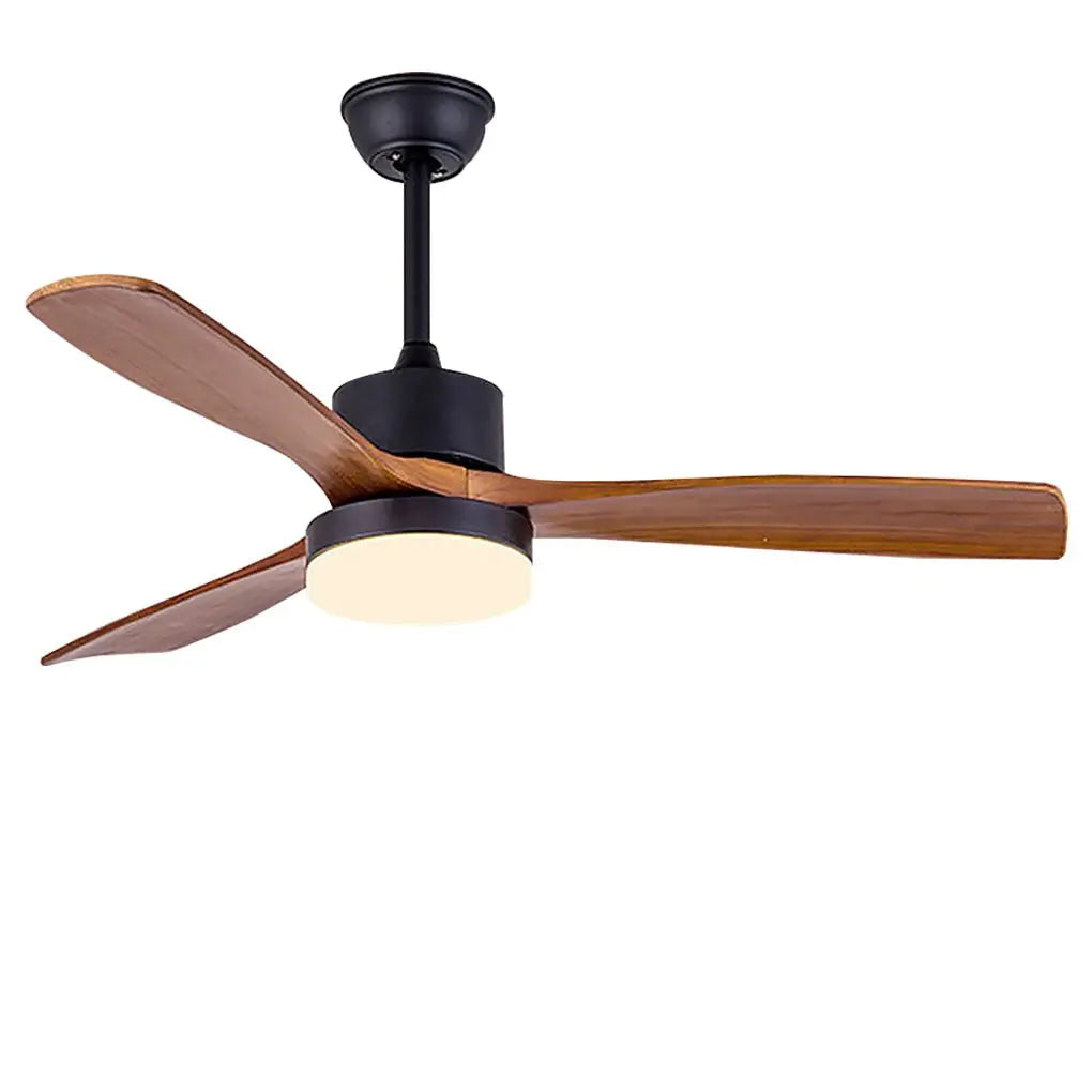 52-Inch Nordic Minimalist Solid Wood LED Ceiling Fan Lamp for Living Room Luxe