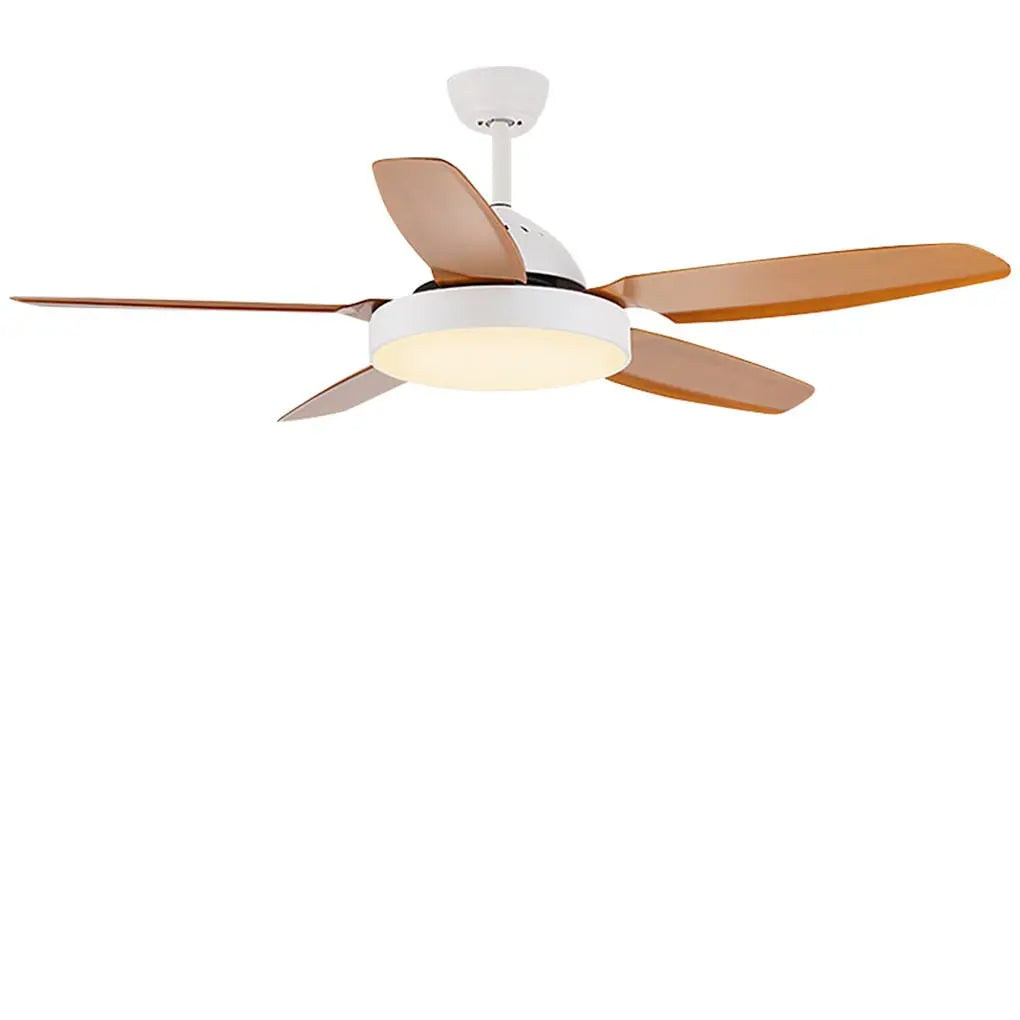 52-Inch Remote Control LED Ceiling Fan with Variable Frequency Dimming and Wooden Blades Luxe