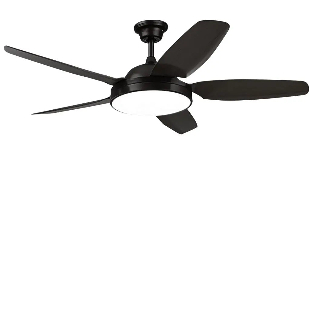 52-Inch Remote Control LED Ceiling Fan with Variable Frequency Dimming and Wooden Blades Luxe
