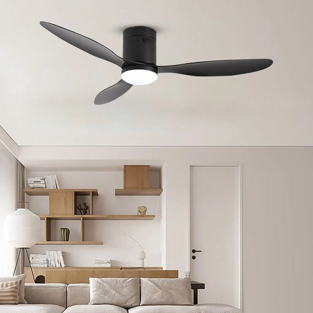 52-Inch LED Ceiling Fan Light with Remote Control and Three-Color Dimming Feature Luxe