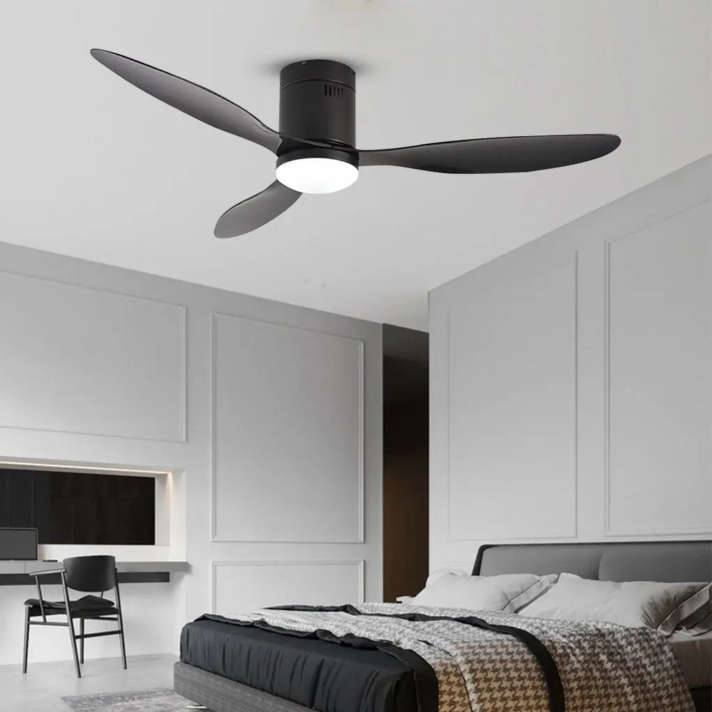 52-Inch LED Ceiling Fan Light with Remote Control and Three-Color Dimming Feature Luxe