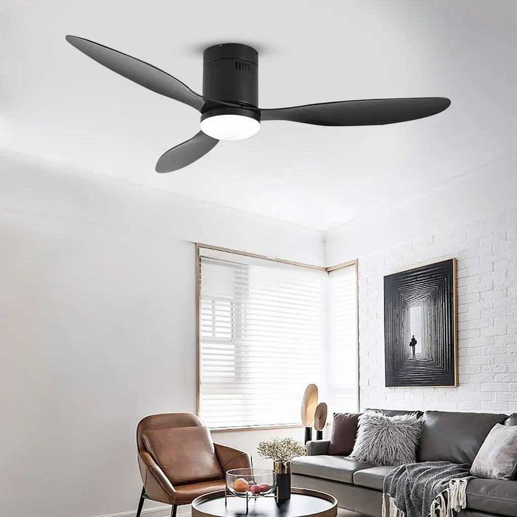 52-Inch LED Ceiling Fan Light with Remote Control and Three-Color Dimming Feature Luxe