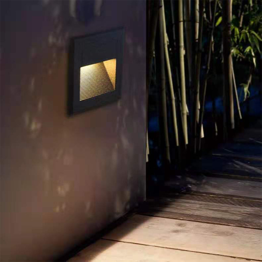 Square Recessed Outdoor Step Light — Die-Cast Aluminum, Black, OSRAM LED, 2W / 6W, 3000K, IP65
