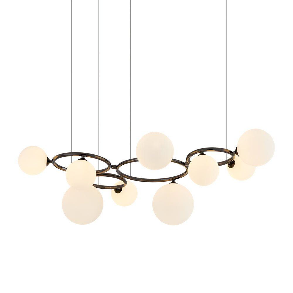 Contemporary Circular Glass Ball Chandelier — Iron & Glass, 5/7/9-Light, 3-Step Dimming, 3000K/4500K/6000K
