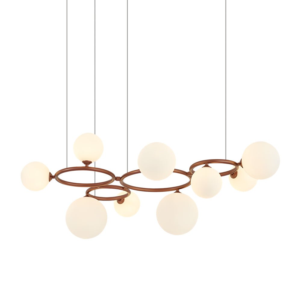 Contemporary Circular Glass Ball Chandelier — Iron & Glass, 5/7/9-Light, 3-Step Dimming, 3000K/4500K/6000K