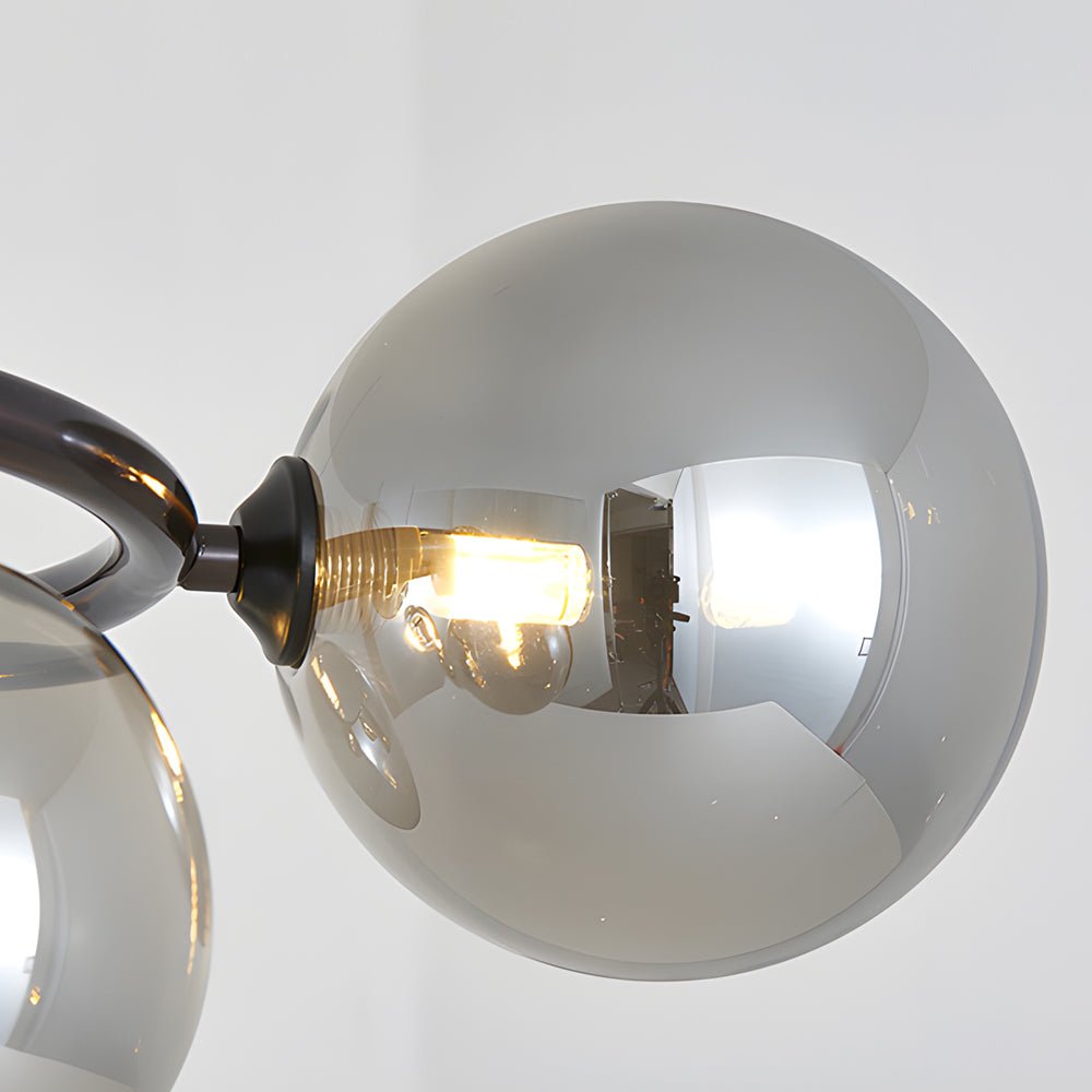 Contemporary Circular Glass Ball Chandelier — Iron & Glass, 5/7/9-Light, 3-Step Dimming, 3000K/4500K/6000K