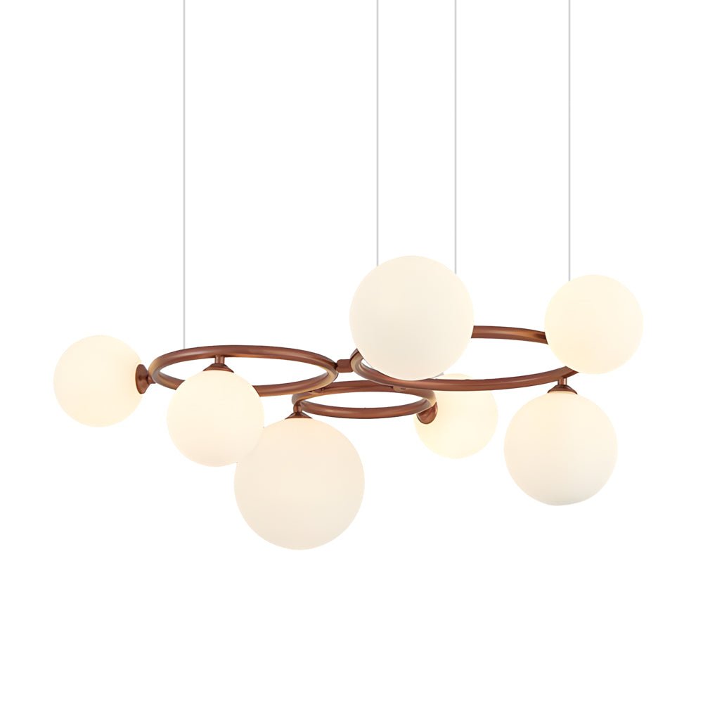 Contemporary Circular Glass Ball Chandelier — Iron & Glass, 5/7/9-Light, 3-Step Dimming, 3000K/4500K/6000K