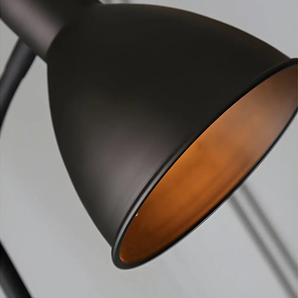 59-Inch Arc LED Task Floor Lamp with Wood and Metal Design Luxe