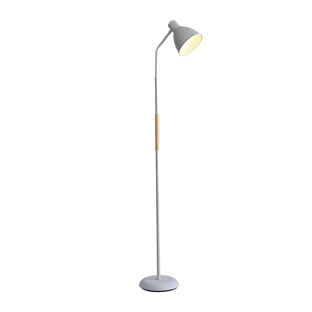 59-Inch Arc LED Task Floor Lamp with Wood and Metal Design Luxe