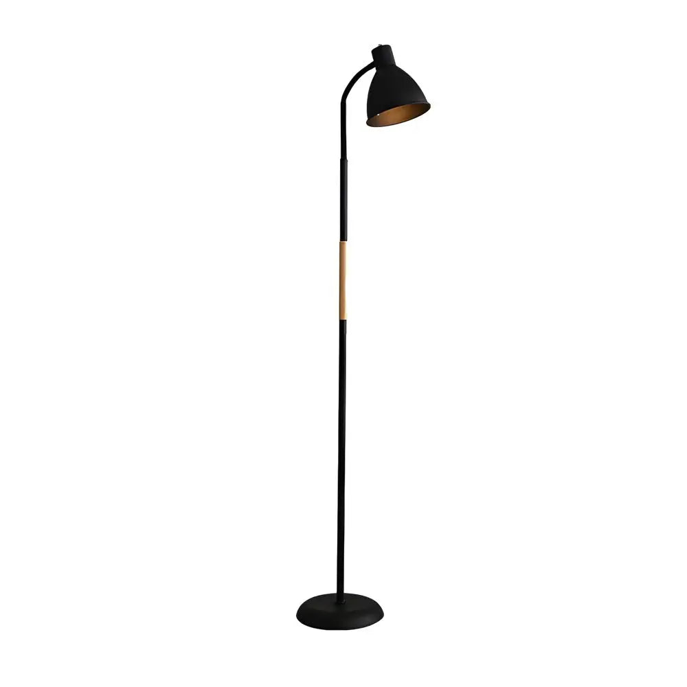 59-Inch Arc LED Task Floor Lamp with Wood and Metal Design Luxe