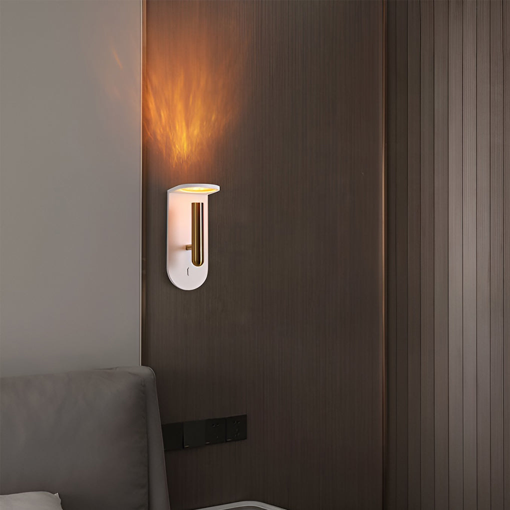 Flame Effect Uplight Wall Sconce — Aluminum & Acrylic, 3W LED, 350° Adjustable, 3000K/4000K
