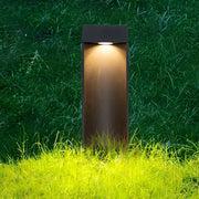 Rectangular Outdoor Bollard Light — Black Die-Cast Aluminum, 5W LED, Warm/Cool White, IP54, 12"–31"
