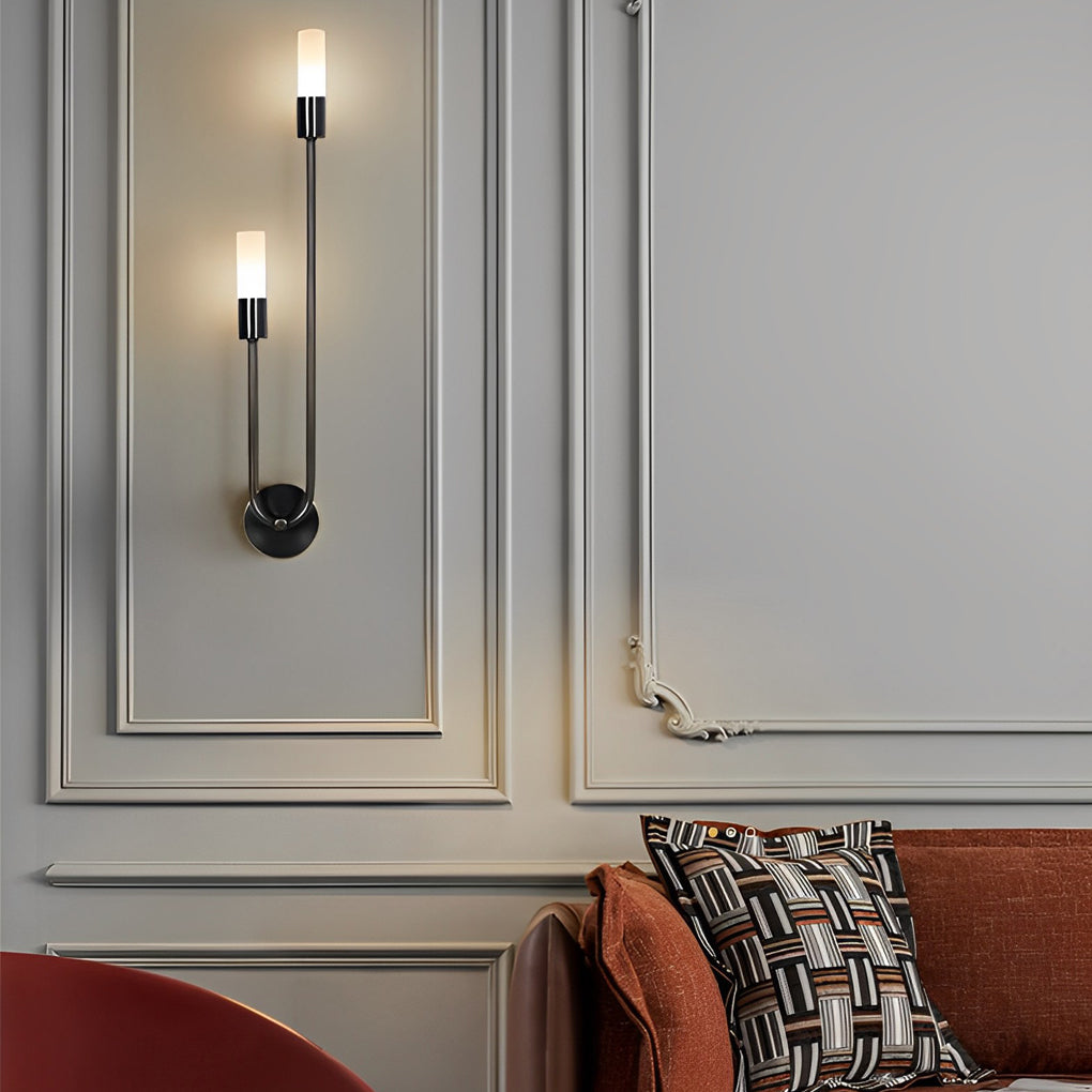 Minimalist Linear Wall Sconce — Iron and Acrylic, 2-Light G9, 4W Warm White, Black or Gold