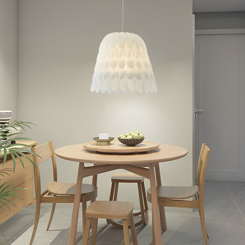 Feather Chandelier — Acrylic, E27, Three-Step Dimming (3000K/4500K/6000K), Gray or White