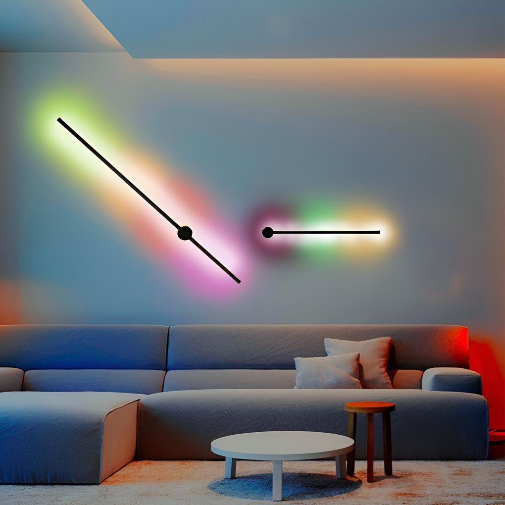 RGB LED Linear Wall Sconce — PC Shade, Remote Control, Hardwired, 110–220V, Modern Minimalist