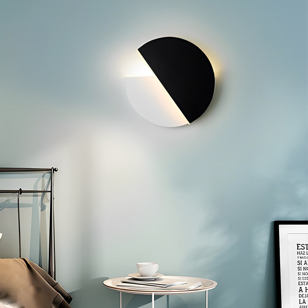 350° Rotatable LED Wall Sconce — Black ABS and Acrylic, 10W Warm White, 9" Minimalist