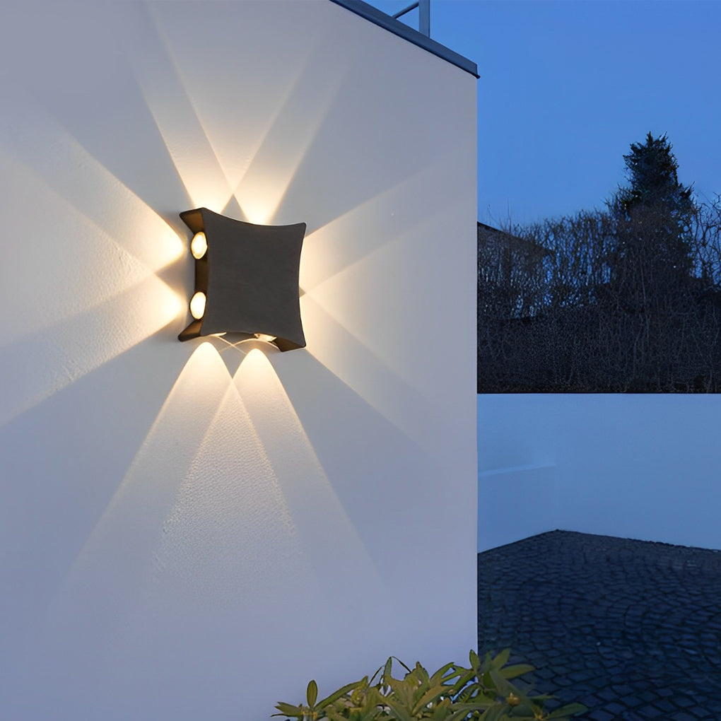 Waterproof Outdoor LED Wall Light - Four-Way Facade Lighting Options: 8W, 4W, 19W, and 6W