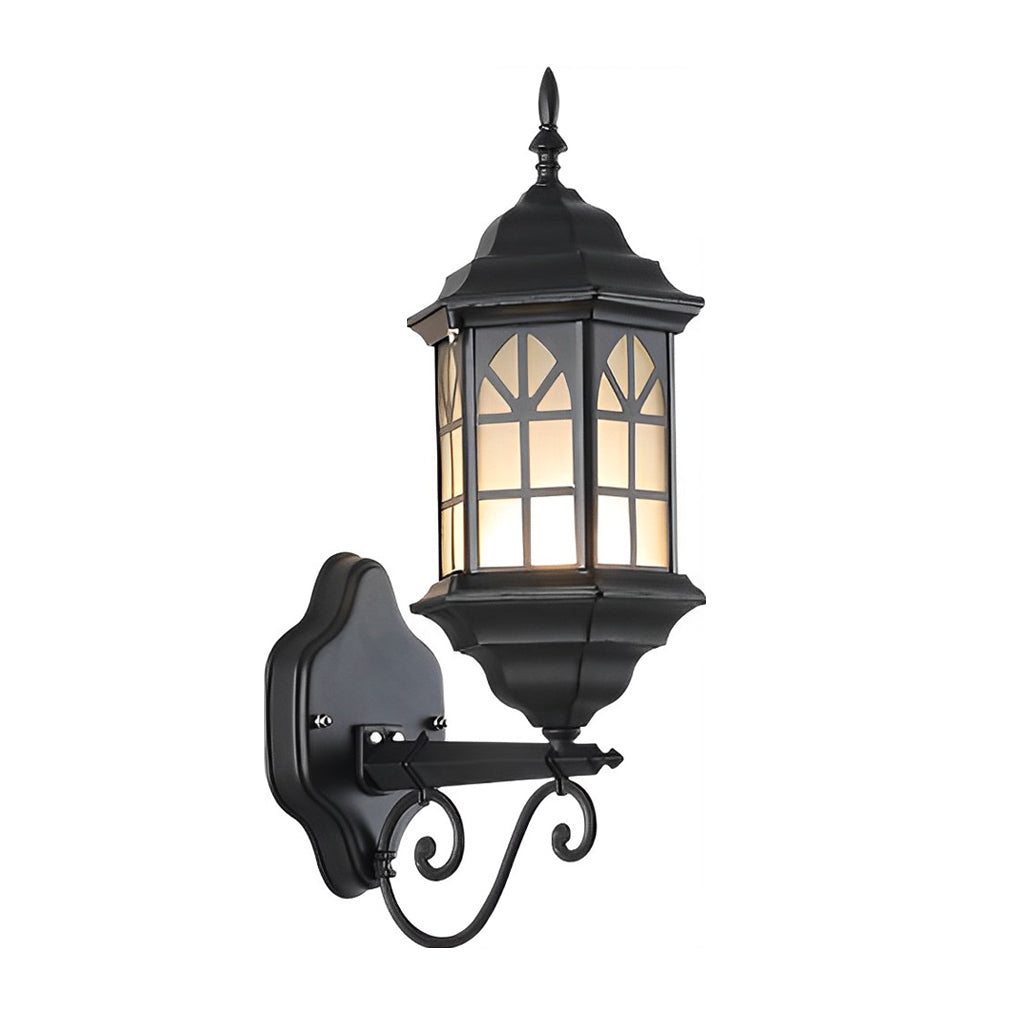 Retro Solar & Hardwired Outdoor Wall Sconce — Die-Cast Aluminum and Glass, Dimmable LED, Remote Control, IP65 Weatherproof