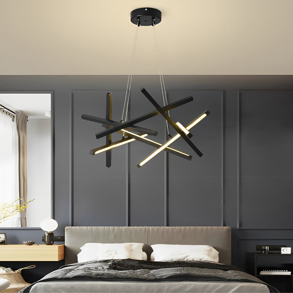 8-Light Sputnik Chandelier — Metal and Acrylic, LED, 3000K / 6000K, Adjustable Cord