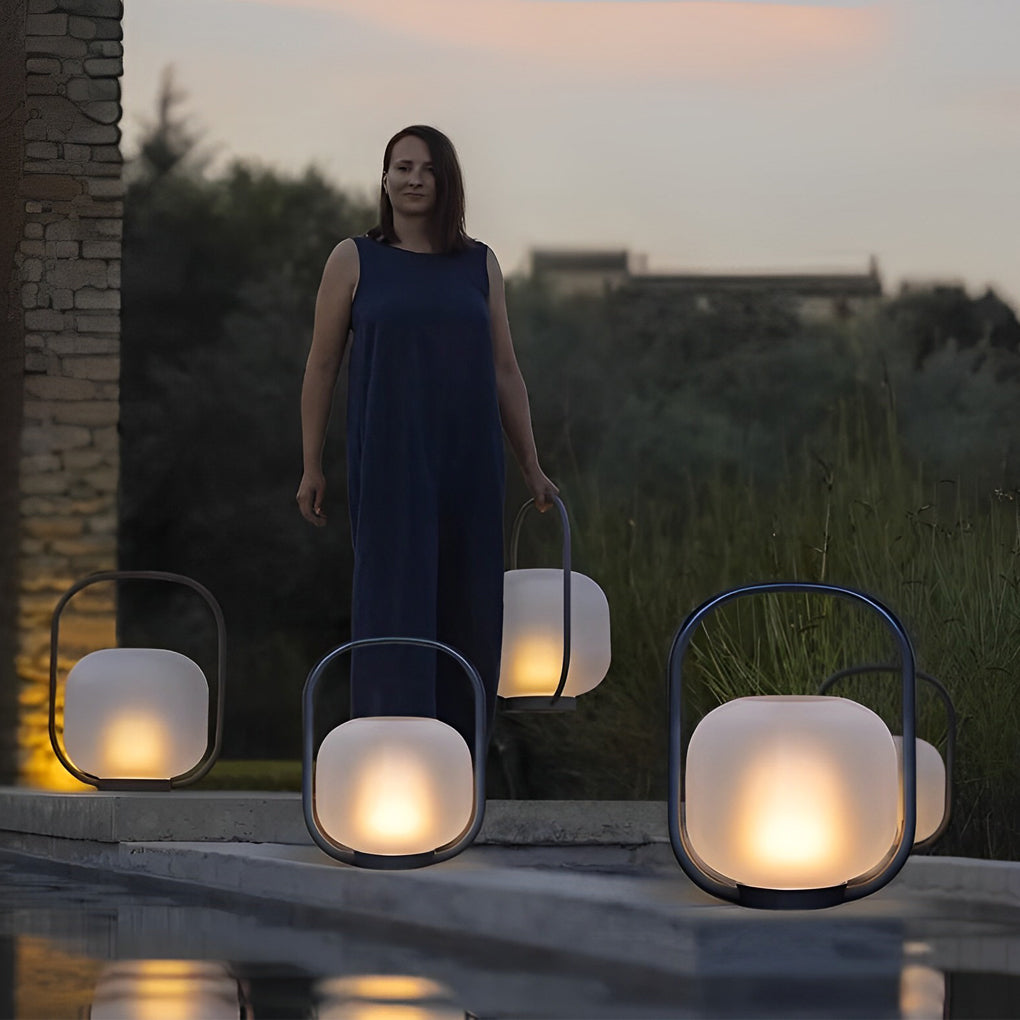 rechargeable solar powered outdoor floor lamp waterproof and portable