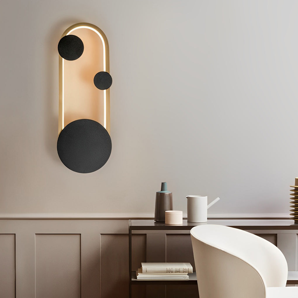 Round LED Wall Sconce — Iron and Acrylic, 15W, Three-Step Dimming (3000K/4500K/6000K)