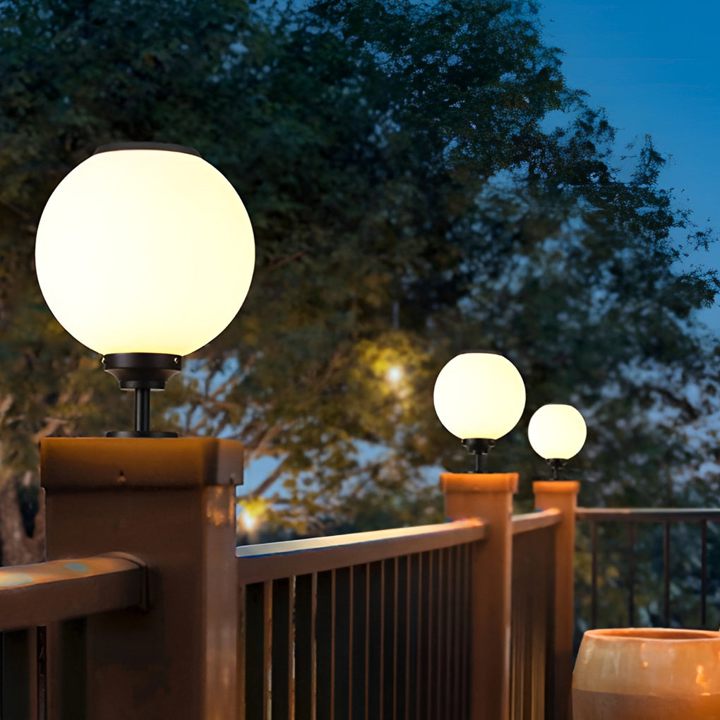 Ball Solar Post Cap Pillar Light — Die-Cast Aluminum, LED, Three-Step Dimming (3000K / 4500K / 6000K), Waterproof