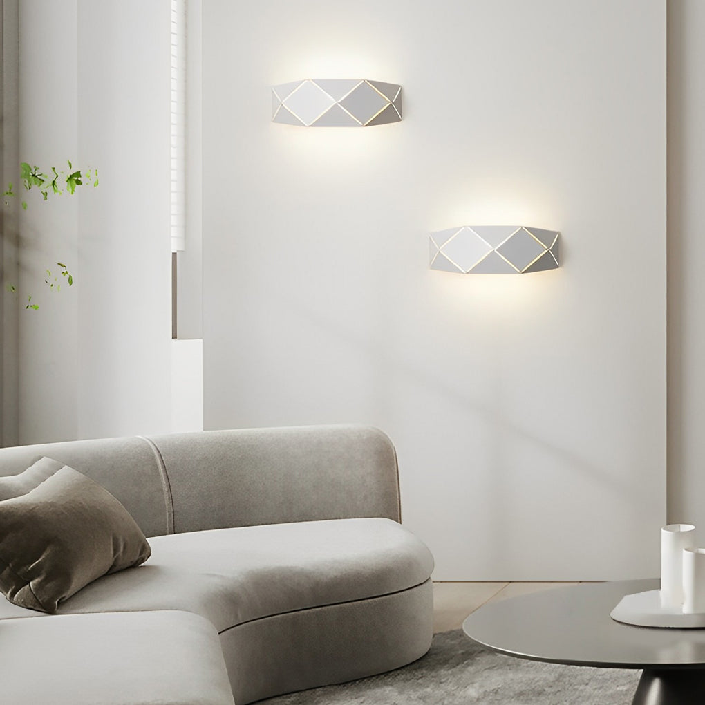 Geometric Diffused-Light Wall Sconce — Black & White Iron and Acrylic, Minimalist