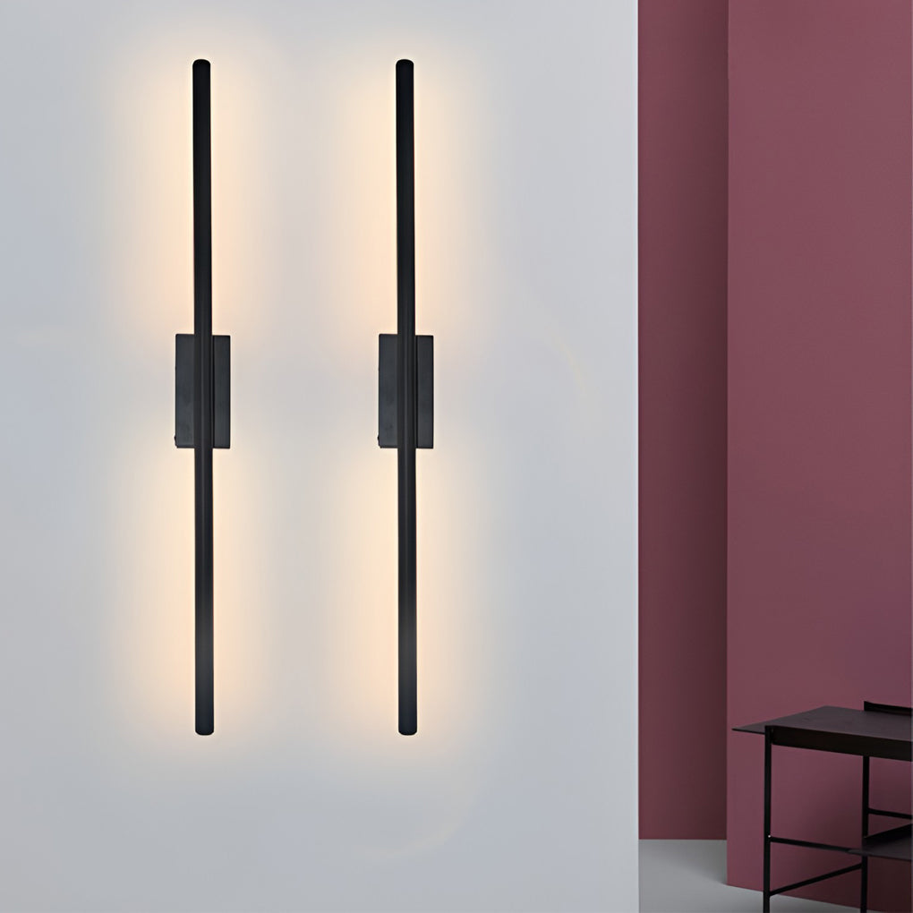 Linear LED Wall Sconce — Electroplated Iron, Black or Gold, 24"/31"/39" Modern
