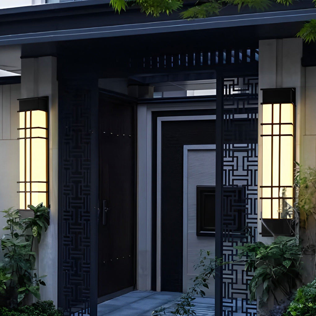 Rectangular Traditional Outdoor Wall Sconce — Black Galvanized Steel, LED 3000K, IP Weatherproof