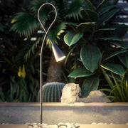 Arched Gooseneck Flower-Bloom Path Light — Black Aluminum, 7W COB LED, IP65, 31", 3000K Warm White