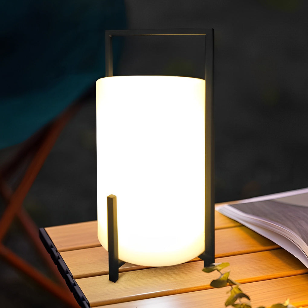 RGB Solar Outdoor Portable Lantern — Metal, Rechargeable, Remote Control, IP65 Weatherproof, 7.1" × 13.4"