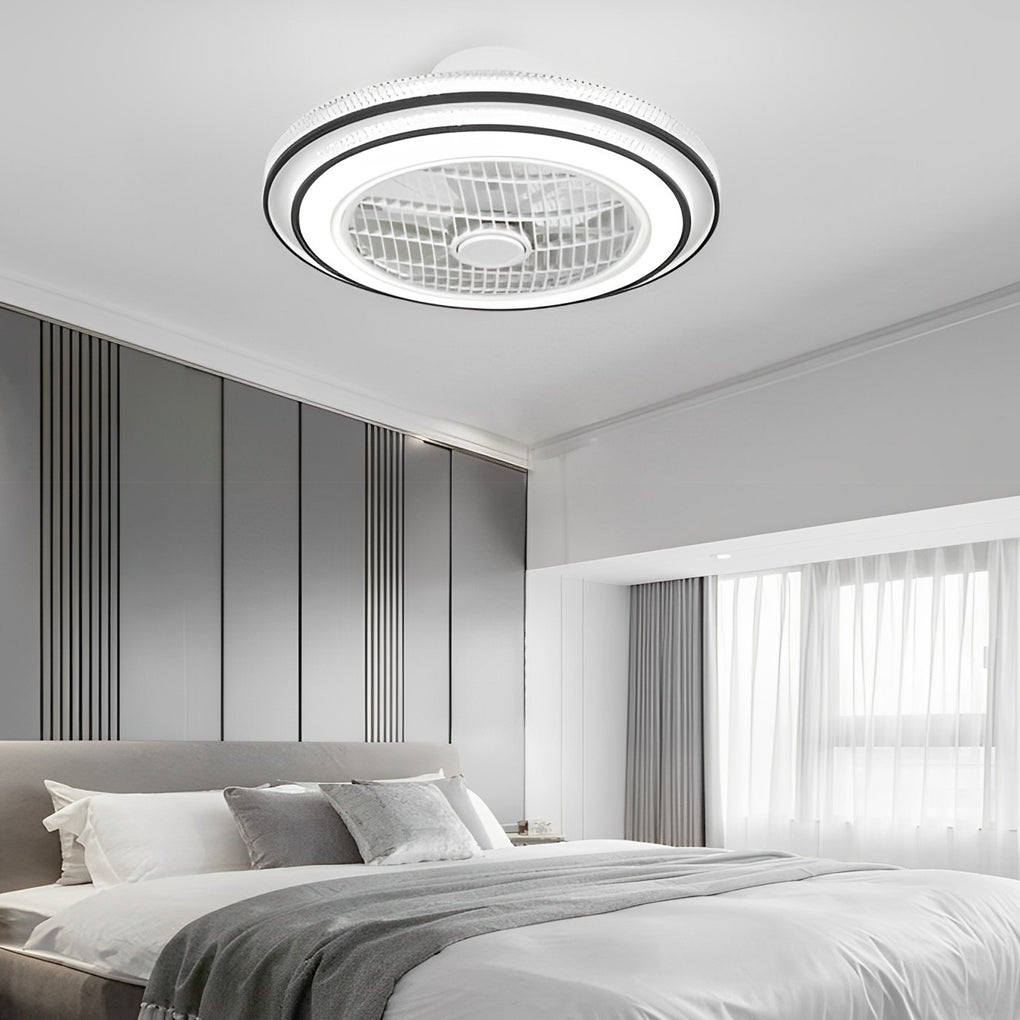 Modern Bladeless Ceiling Fans with Intelligent Timing, Mute Function, and LED Light
