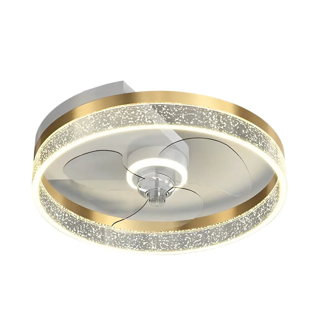 Modern Round Bladeless Ceiling Fan Lamp with Intelligent LED and Silent Operation Luxe