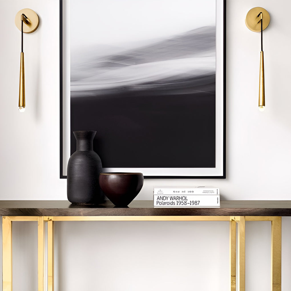 Crystal Strip LED Wall Sconce — Metal, Modern Minimalist, Gold or Black, 20" or 24"