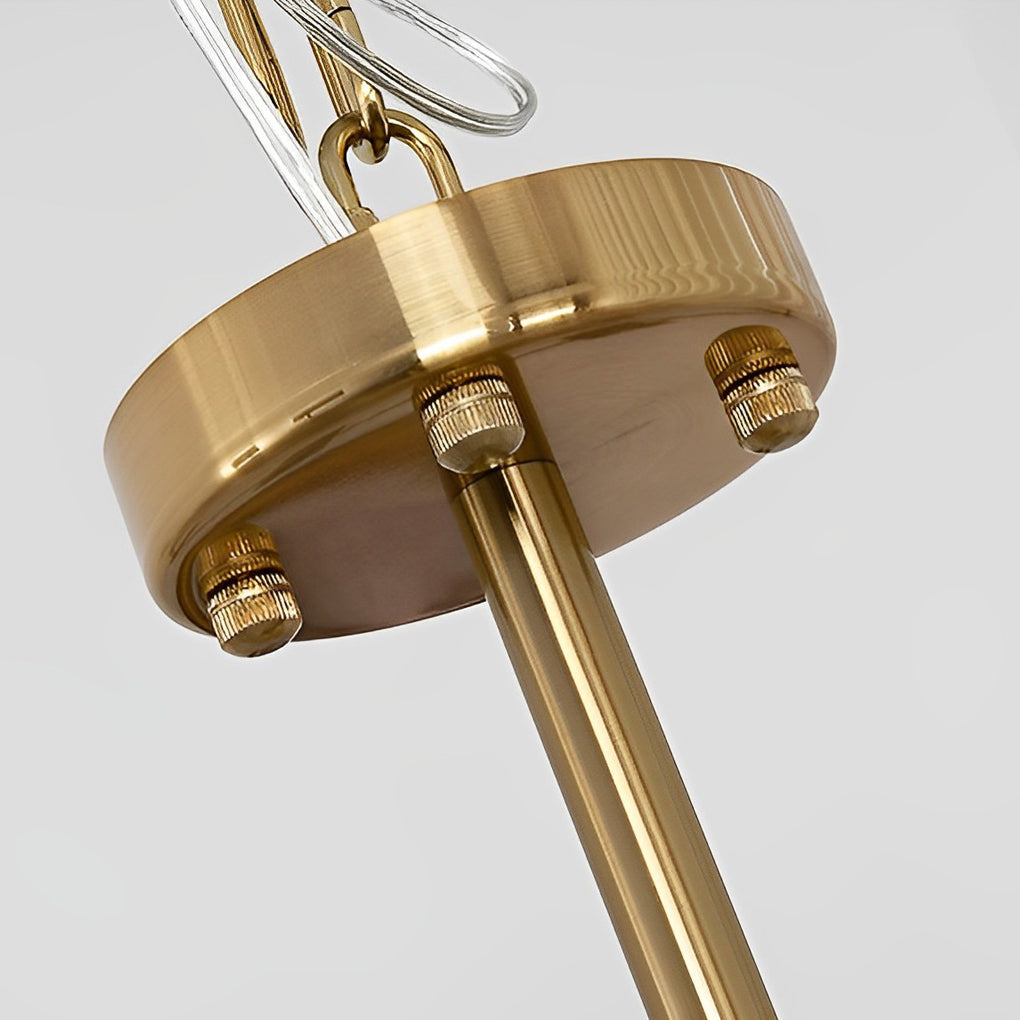 Round French Court Glass Chandelier — Copper Hardware, Three-Step Dimming (3000K/4500K/6000K), 15.7"–23.6"