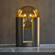 9.8-Inch Amber Glass Ball Shade with Black Softwing Lamp Luxe