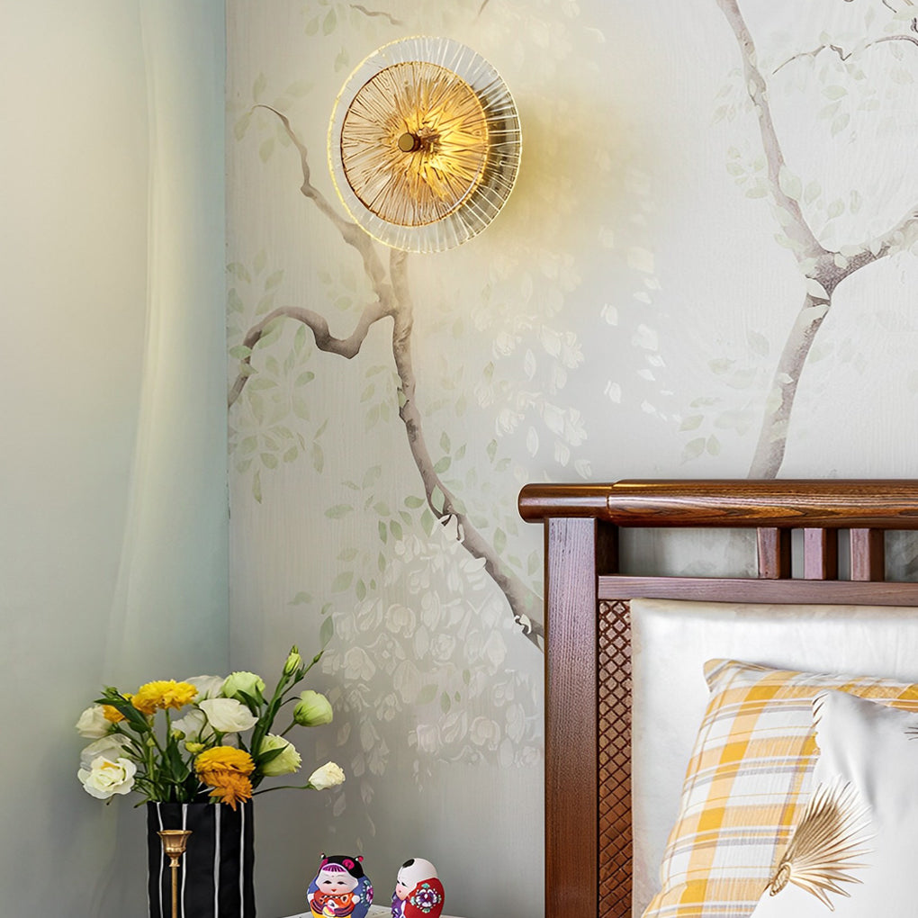 Round Glass Wall Sconce — Iron and Glass, Post-Modern LED, Warm White 3000K, 1- to 9-Light Configurations