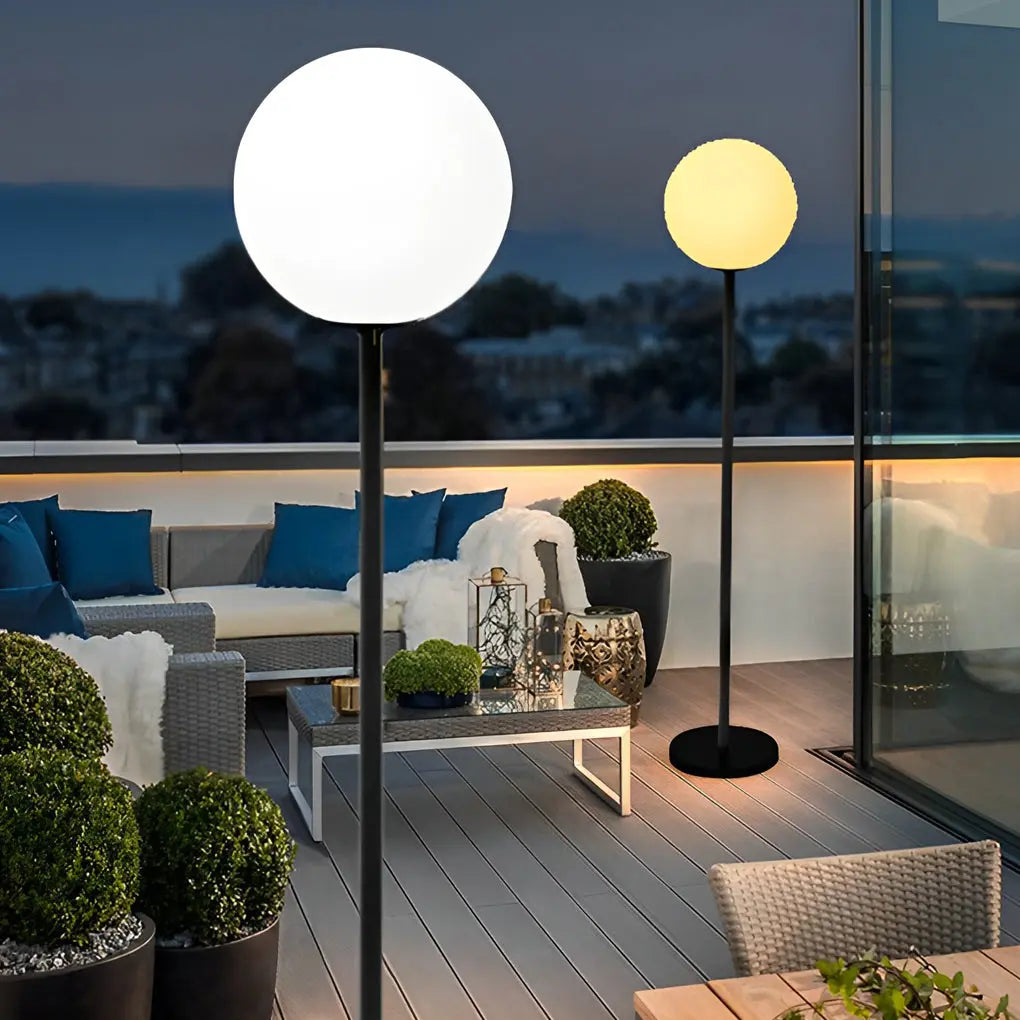 16-Color RGB LED Globe Floor Lamp with App Control Luxe