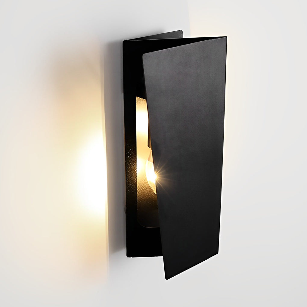 Modern Folding Rectangular Wall Sconce — Iron, Up/Down LED, E14 3W × 2, Warm White 3000K