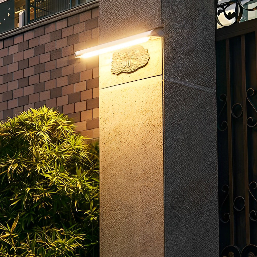 Modern Rectangular Solar Wall Sconce — Aluminum, Adjustable LED Signboard, IP65, 90° Rotatable