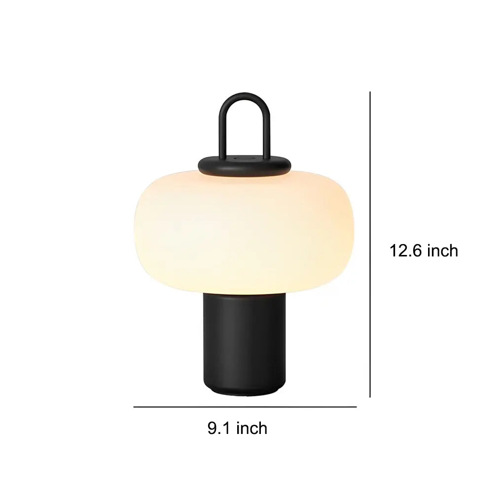 Portable LED Ambient Table Lamp with Modern Milk Glass Orb Design Luxe
