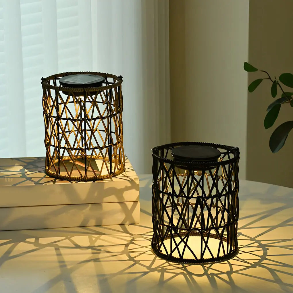 Modern Waterproof Rattan Lantern Solar Garden Lights - Creative Lawn Lamp Luxe