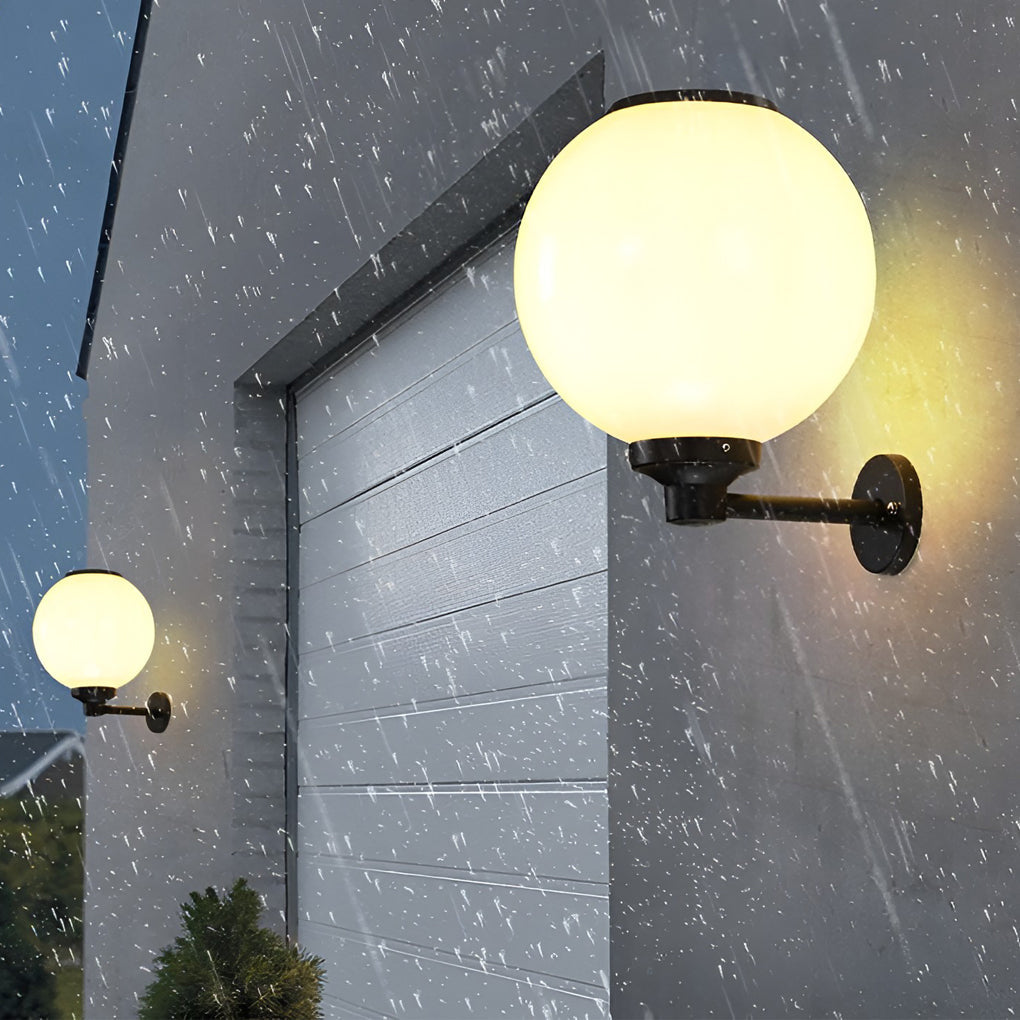 Modern Round Solar Outdoor Wall Sconce — Die-Cast Aluminum, Three-Step Dimming (3000K / 4500K / 6000K), IP-Rated Weatherproof